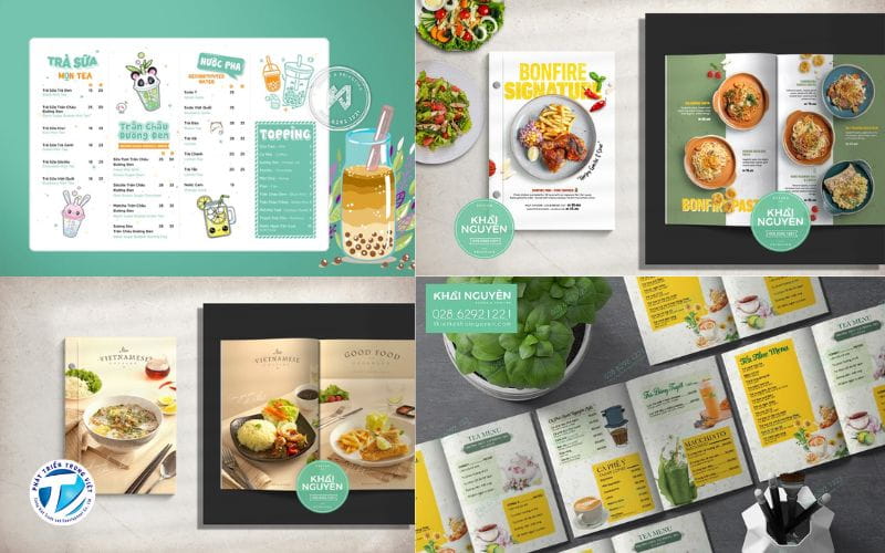 Một số mẫu thiết kế menu của Thiết kế In ấn Khải Nguyên 